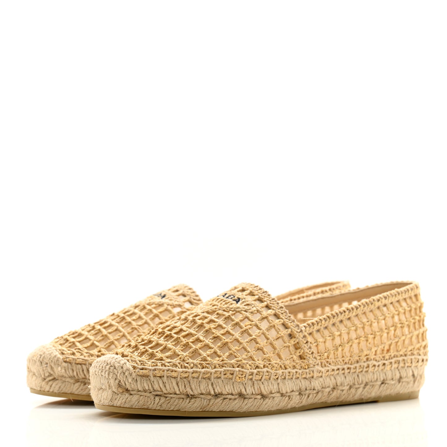 Raffia Triangle Logo Crochet 20mm Espadrilles 37 Naturale