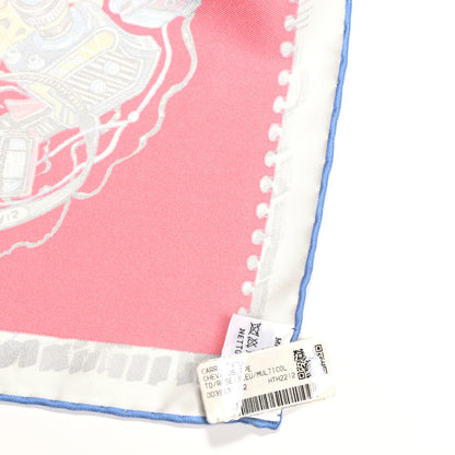 Hermes Silk Chevaloscope Scarf 90 Rose Bleu Multicolor 4 of 6