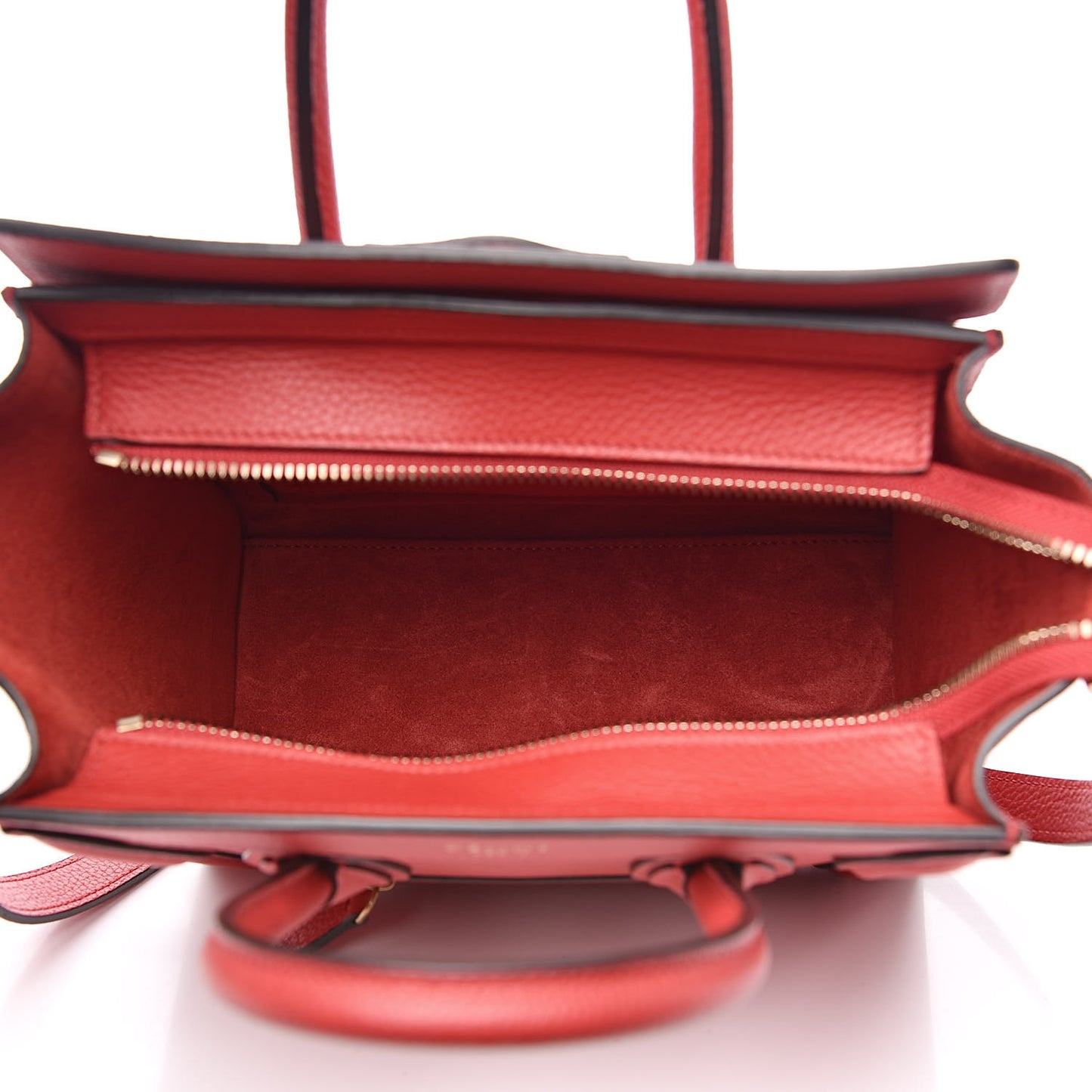 Drummed Calfskin Nano Luggage Coquelicot