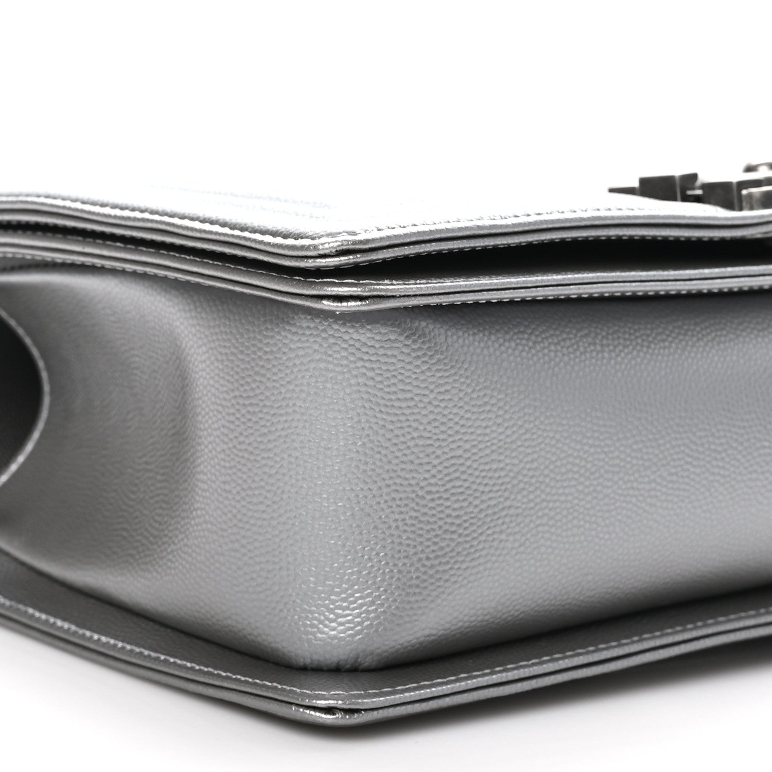 Chanel Metallic Caviar Quilted Medium Boy Flap Silver 9 of 11