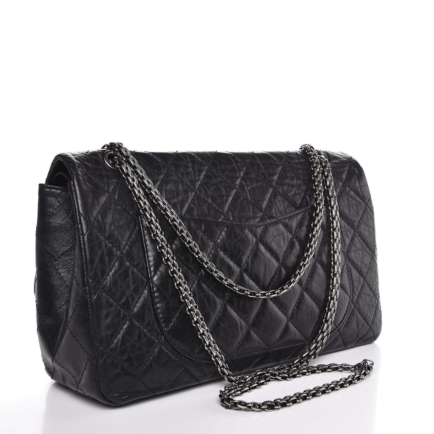 Aged Calfskin Quilted 2.55 Reissue 227 Flap Black
