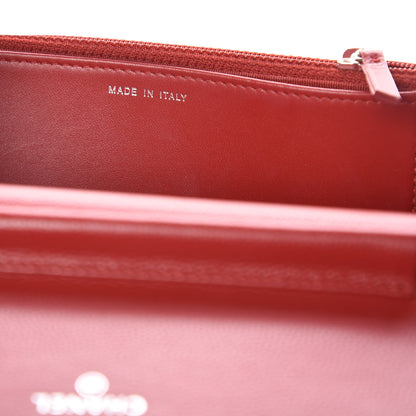 Chanel Caviar Chevron Quilted Wallet On Chain WOC Red 7 of 13