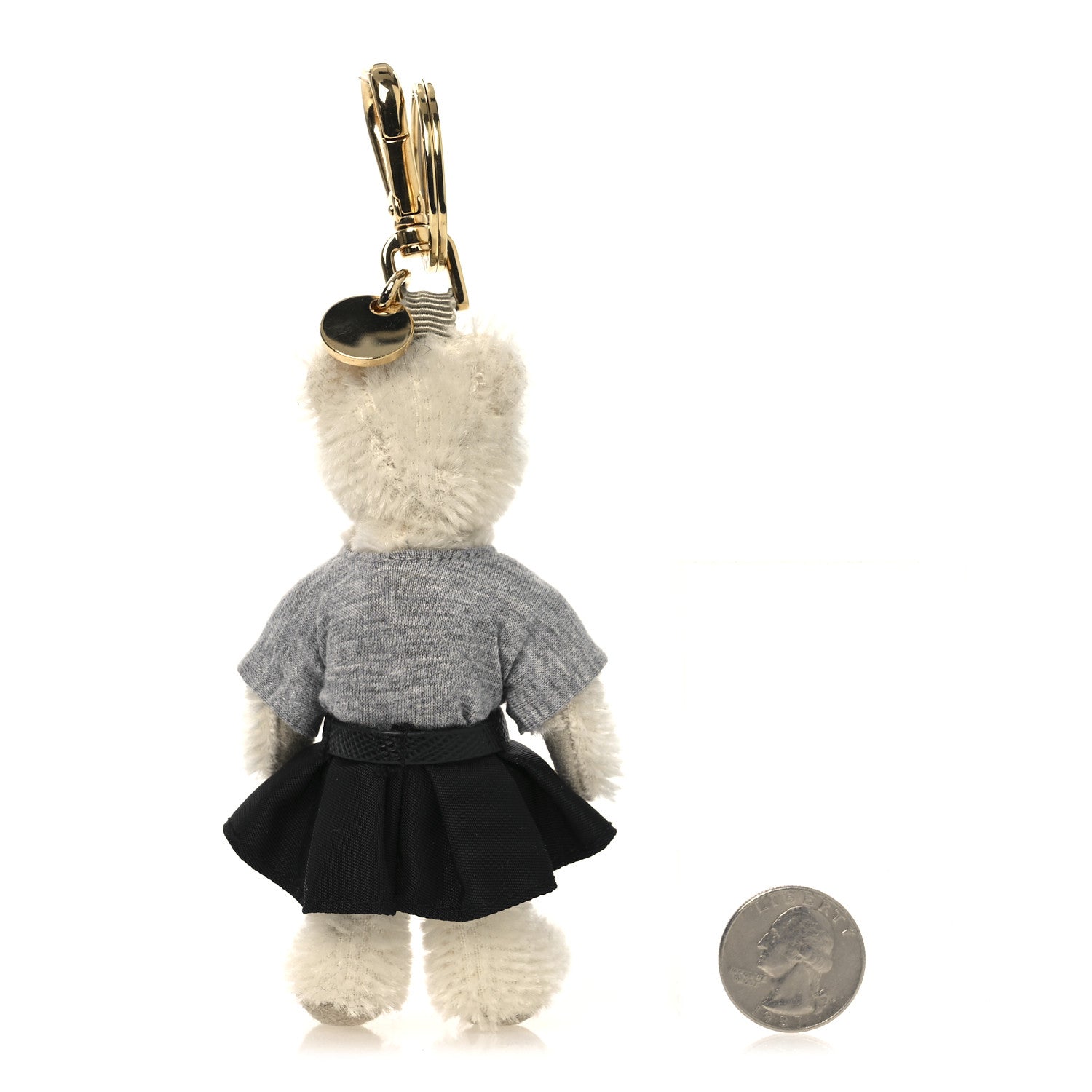 Prada Mohair Teddy Bear Keychain Charm White 2 of 4