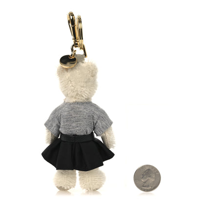 Prada Mohair Teddy Bear Keychain Charm White 2 of 4