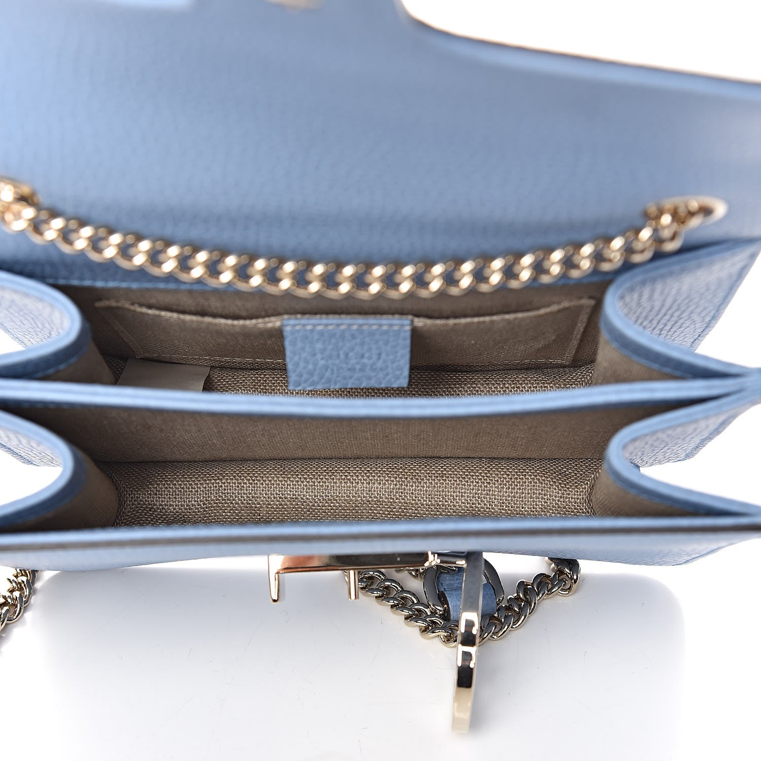 Gucci Dollar Calfskin Small Interlocking G Shoulder Bag Mineral Blue 5 of 10