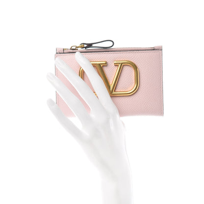 Valentino Garavani Grainy Calfskin VLogo Coin Case Card Holder Rose Quartz 2 of 6