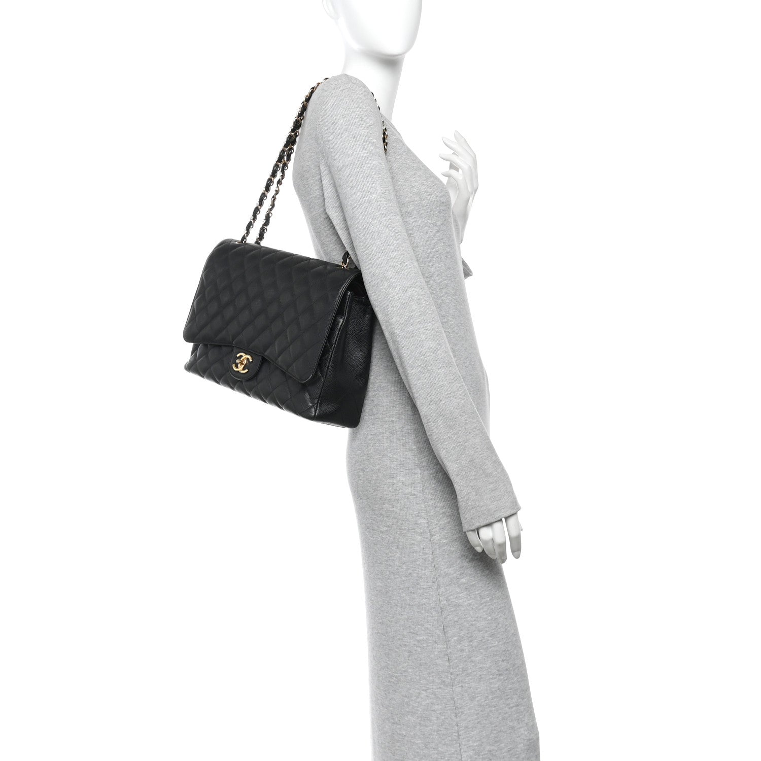 Chanel Caviar Quilted Maxi Double Flap Black 2 of 13