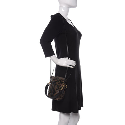 Fendi Vitello Liberty F is Fendi Bi-Color FF 1974 Embossed Mini Mon Tresor Bucket Bag Maya Black 2 of 11