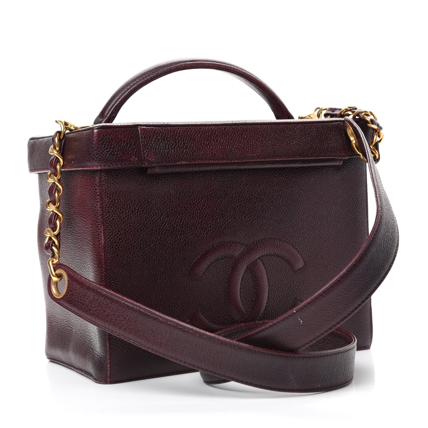 Caviar Vanity Case Burgundy