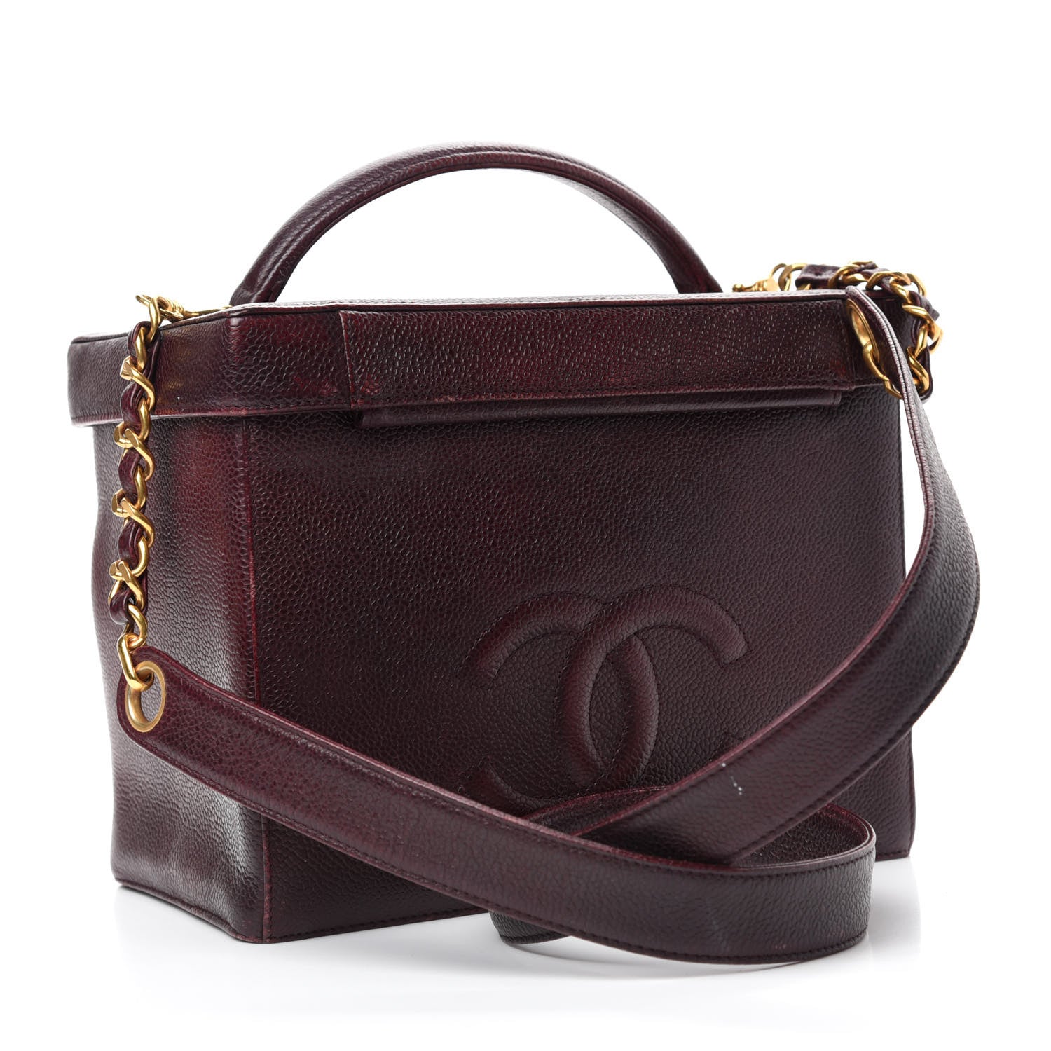 Chanel Caviar Vanity Case Burgundy 3 of 15
