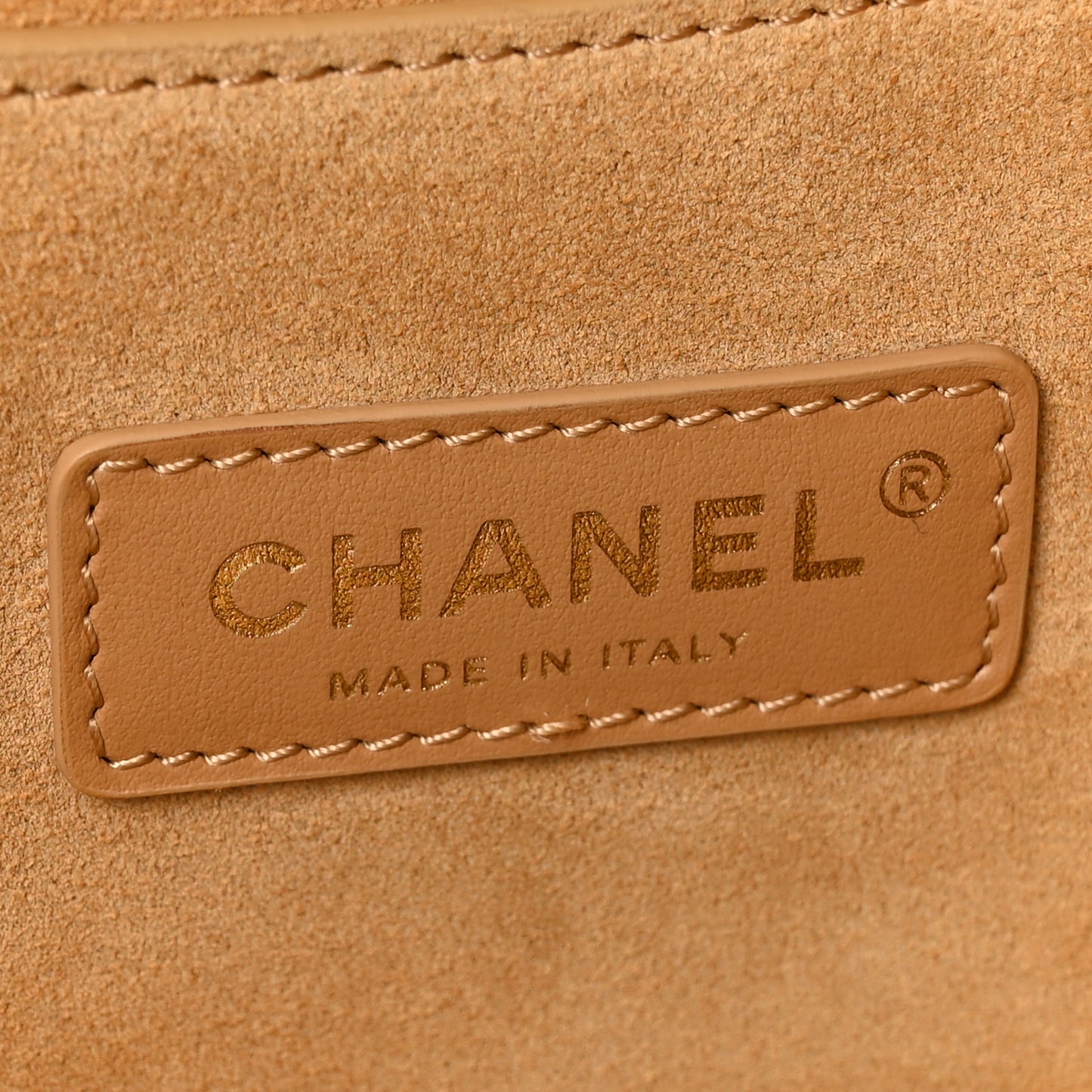 Grained Nubuck Calfskin Quilted Maxi Shopping Bag Beige