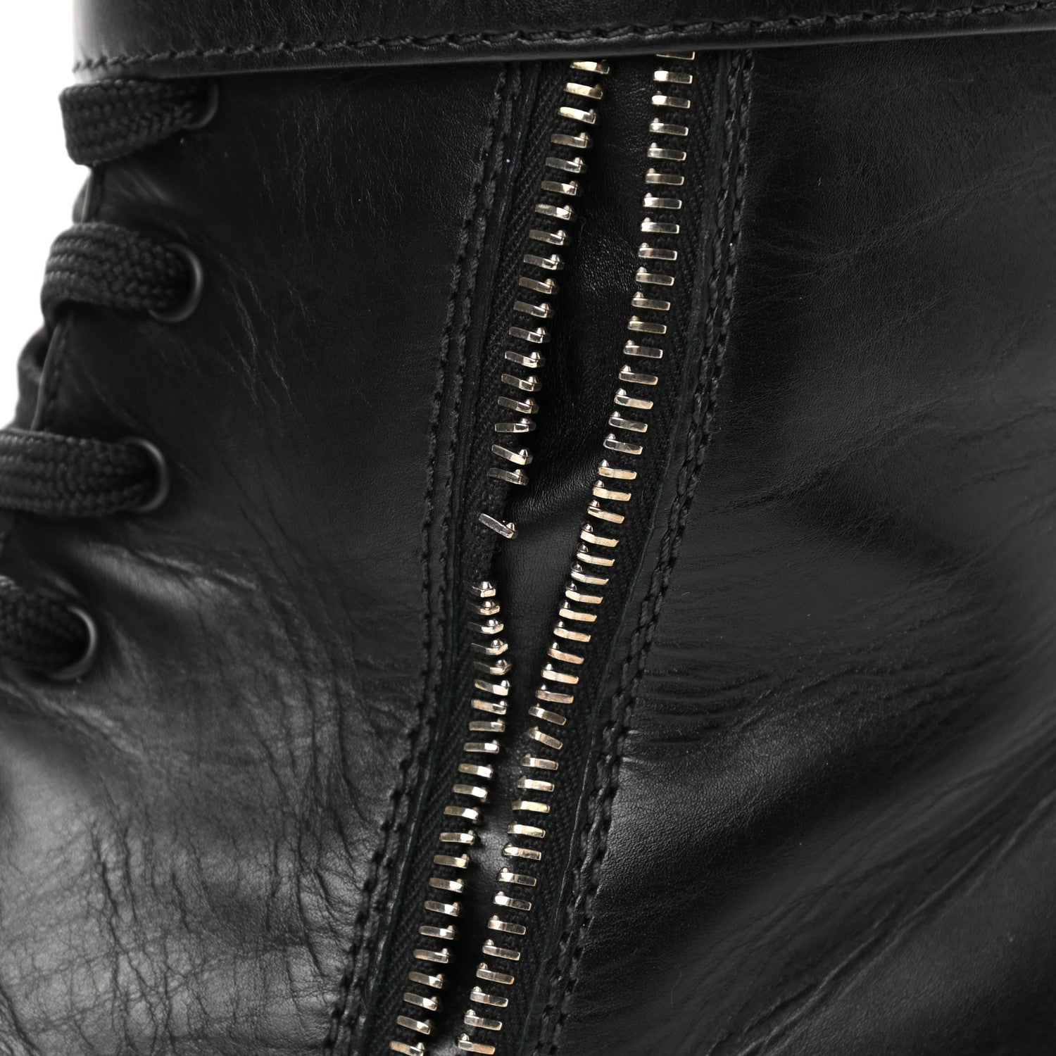Prada Vitello Lux Nylon Metal Triangle Logo Monolith Pouch Pocket 55mm Tall Combat Boots 41 Black 11 of 11
