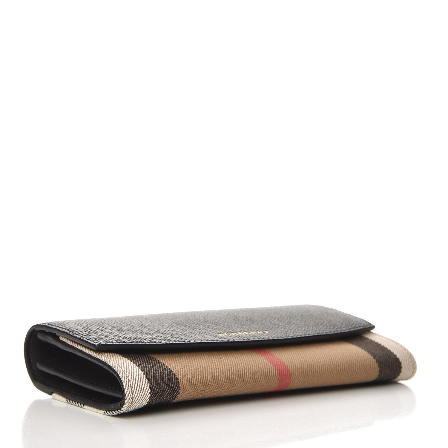 Burberry Calfskin House Check Porter Continental Wallet Black 4 of 7