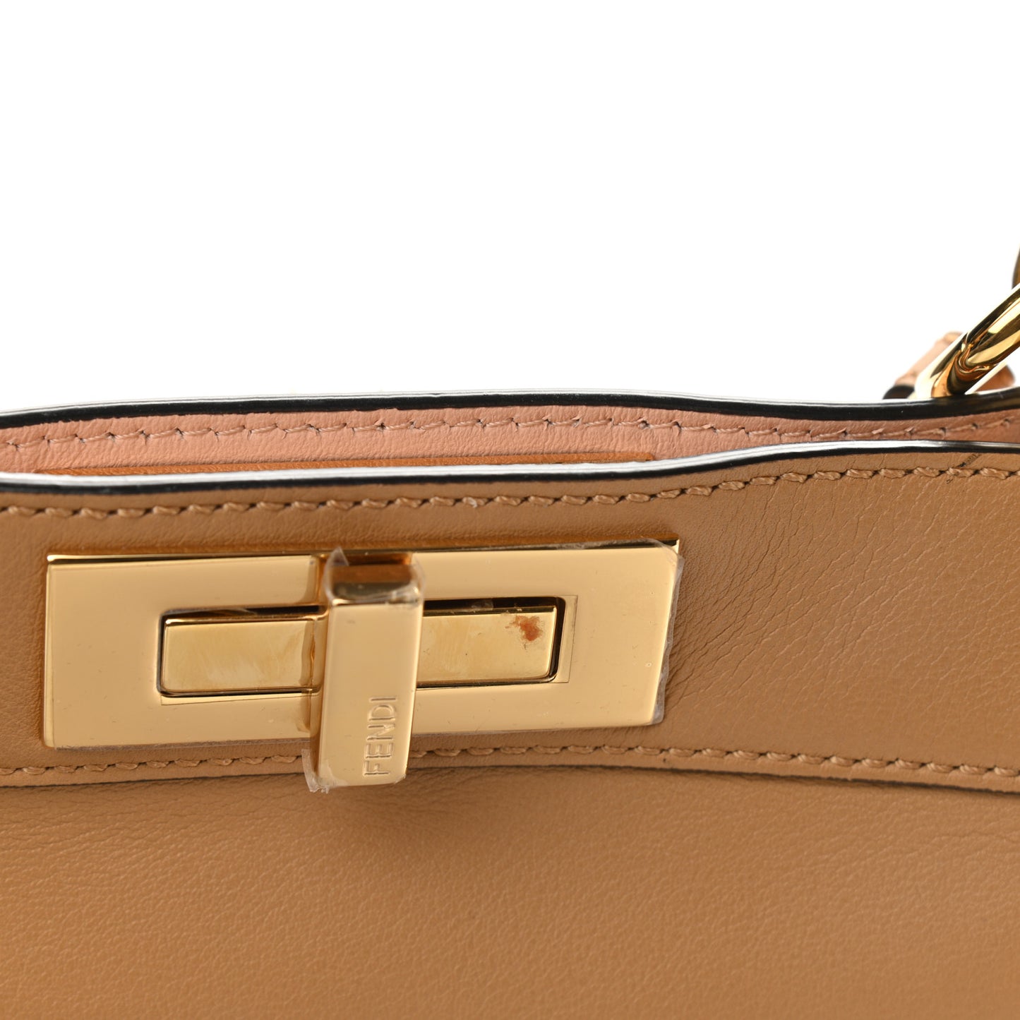 Vitello Seta Shiny Nappa Medium Peekaboo I SEE U Satchel Miele Scuro Light Rose