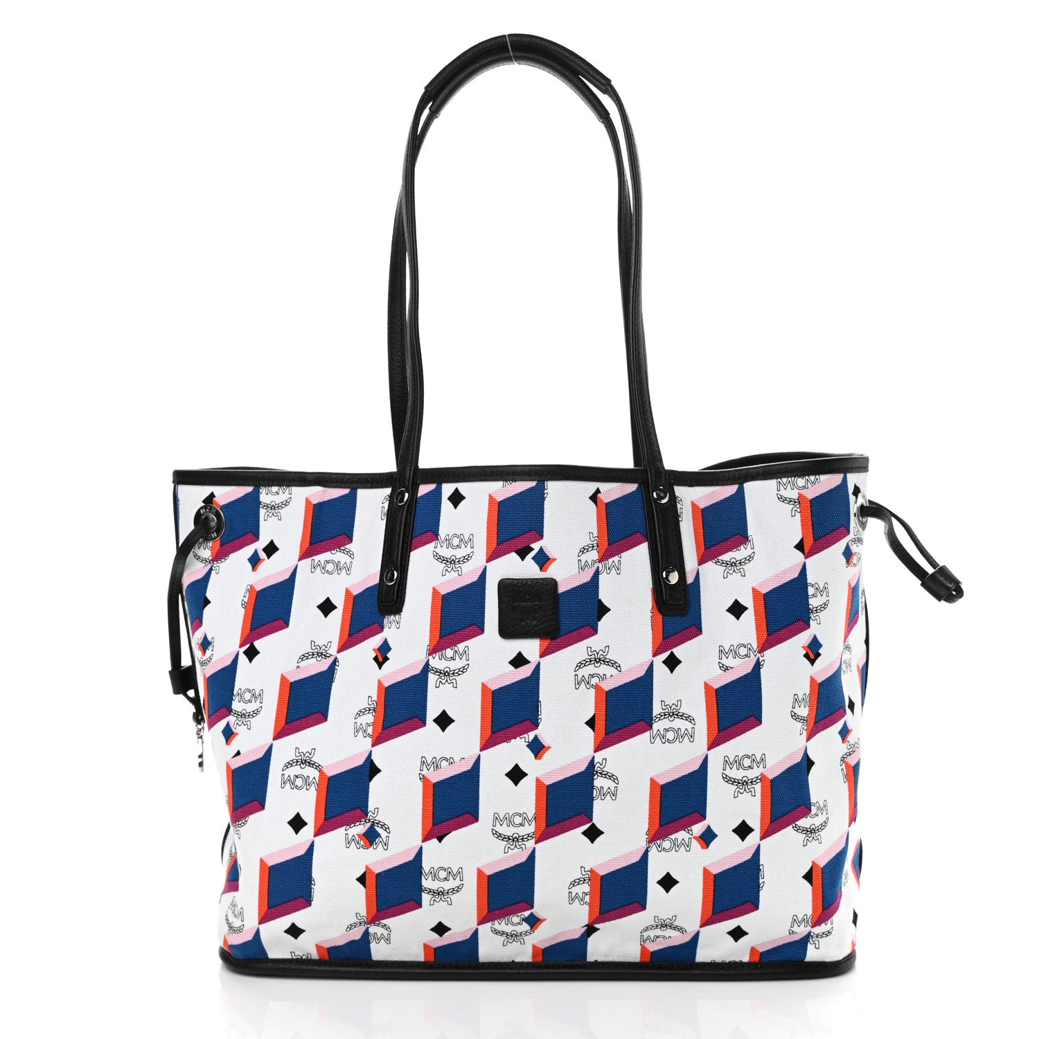 MCM Visetos Medium Project Reversible Shopper Tote Munich Blue 2 of 17