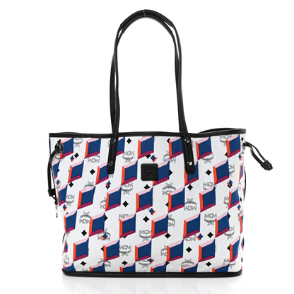 MCM Visetos Medium Project Reversible Shopper Tote Munich Blue 2 of 17