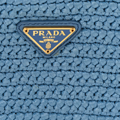 Prada Yarn Raffia Effect Crochet Re-Edition 2005 Shoulder Bag Celeste 13 of 14