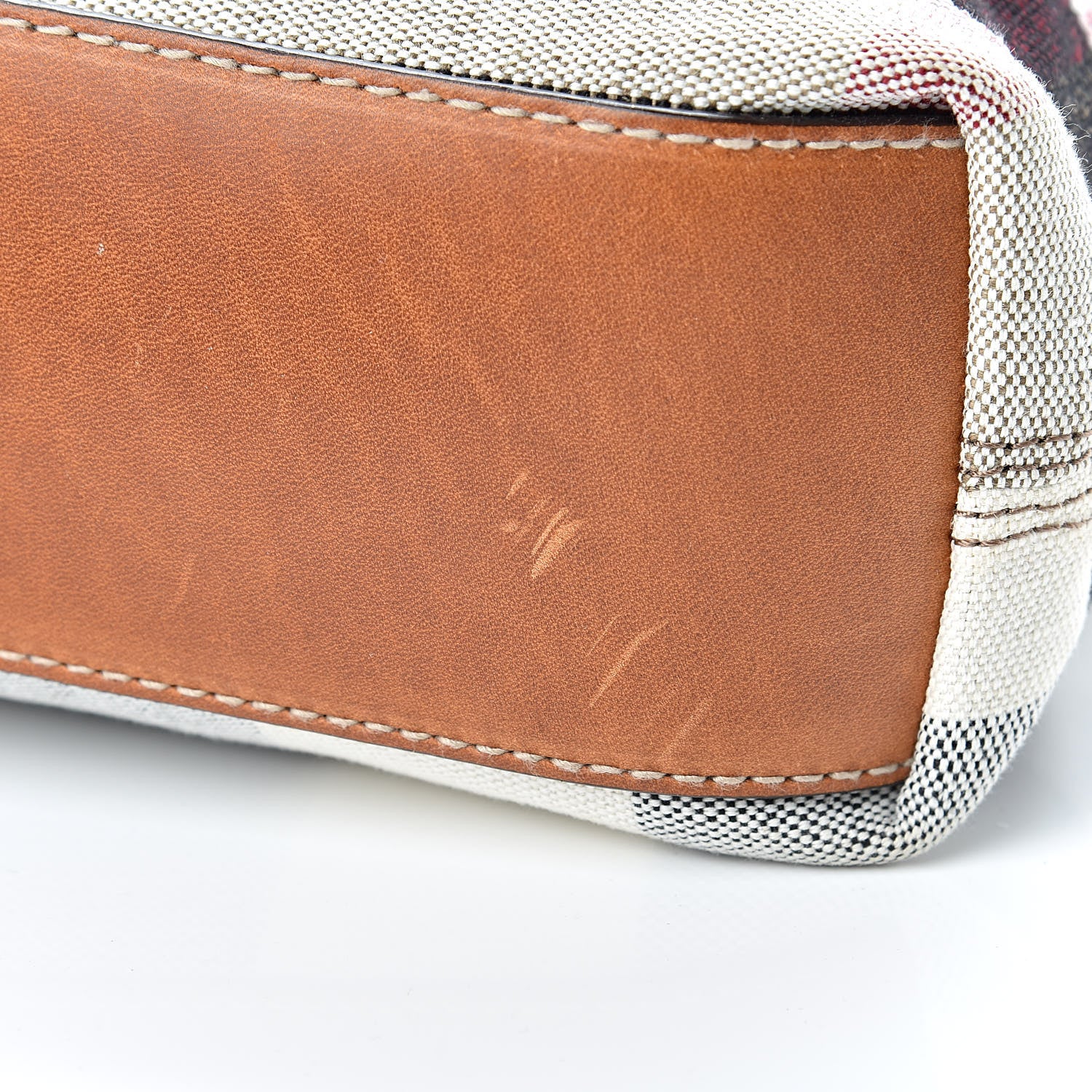 Burberry Canvas Mega Check Medium Tottenham Brit Tote Saddle Brown 12 of 16