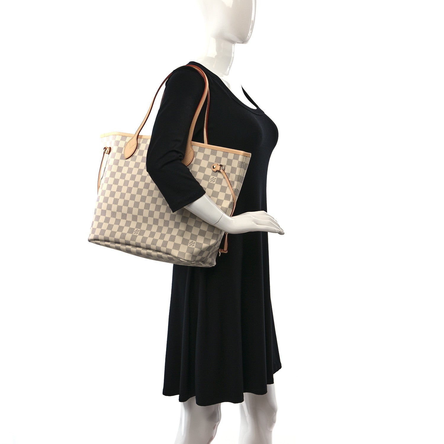 Louis Vuitton Damier Azur Neo Neverfull MM Rose Ballerine 2 of 9