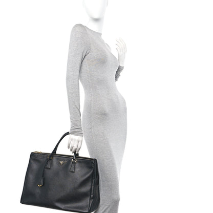 Prada Saffiano Lux Large Galleria Double Zip Tote Black 2 of 9