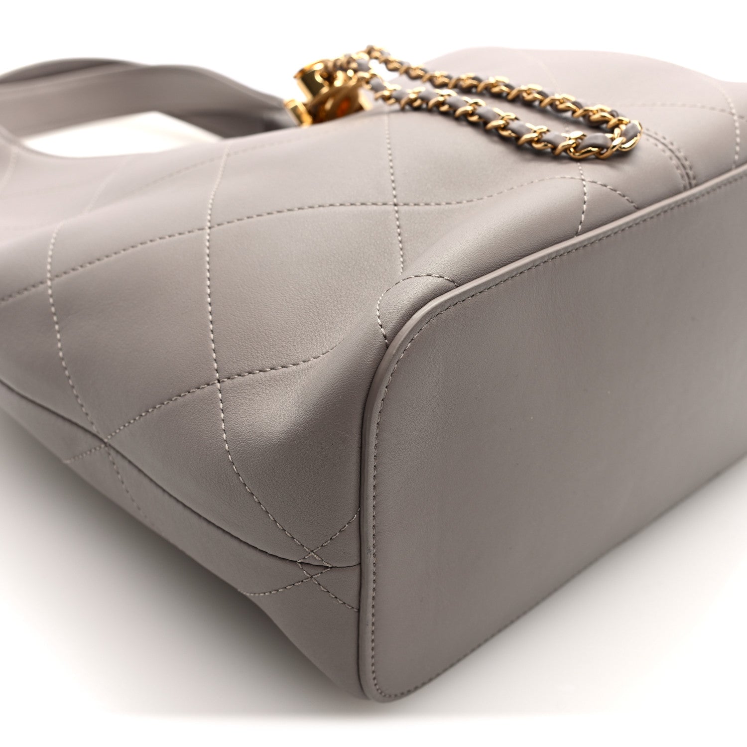 Chanel Calfskin Quilted Shopping Bag Dark Grey 9 of 10