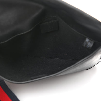 Gucci GG Supreme Monogram Web Slim Belt Bag Black Grey 5 of 11