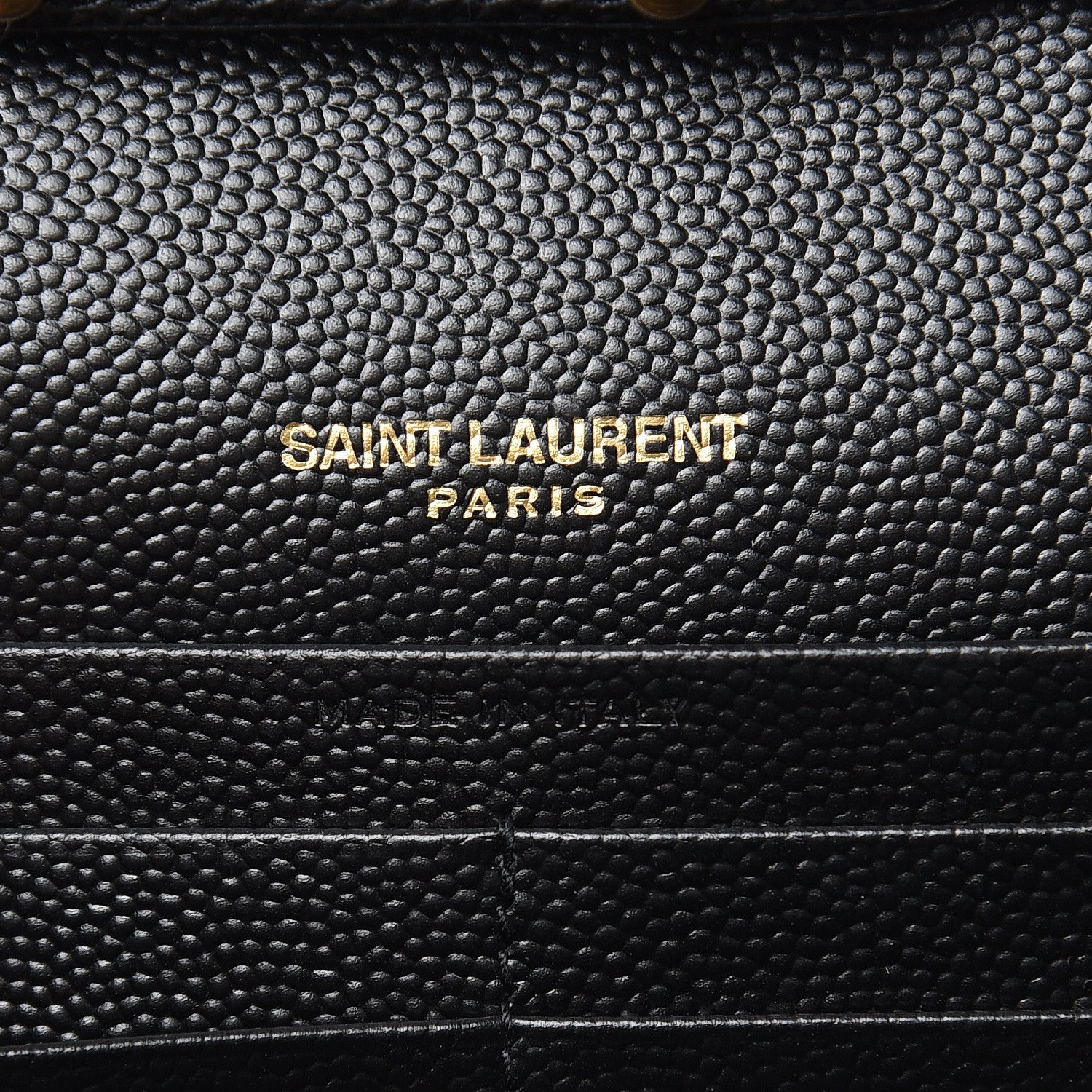 Saint Laurent Grain De Poudre Matelasse Chevron Monogram Chain Wallet Black 6 of 8