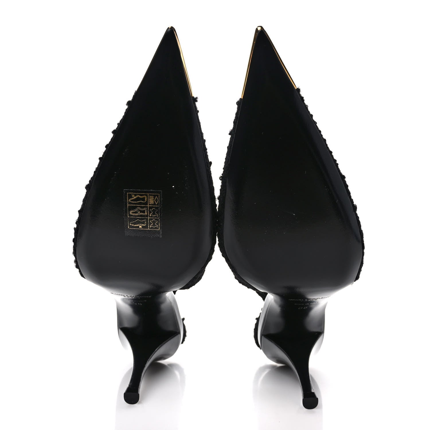 Saint Laurent Tweed Slingback Kendall 90 Pumps 38 Black 5 of 9