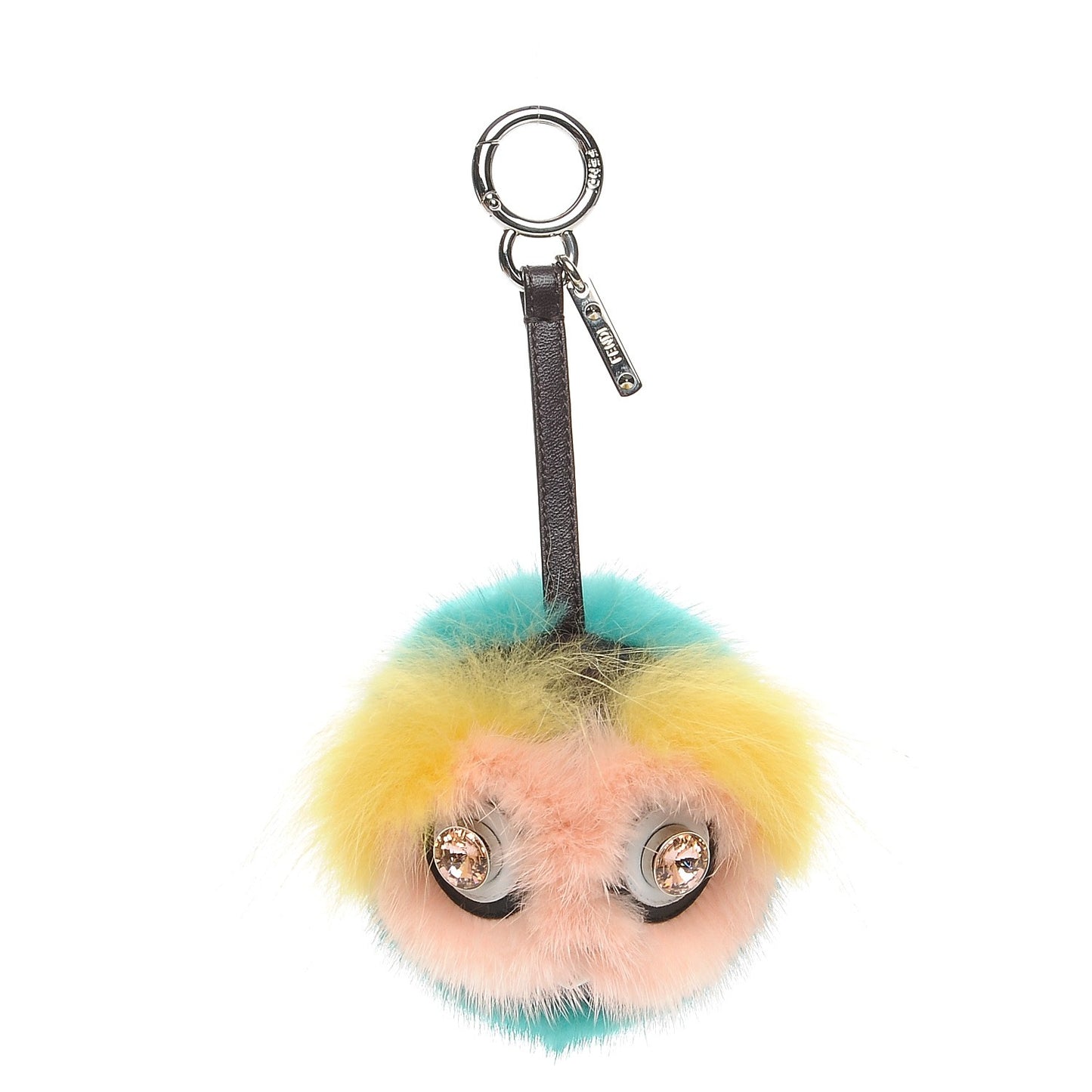 Shiny Nappa Mink Fox Fur Crystal QuTweet Dazzling Bag Bug Charm Bordeaux Seashell Multicolor