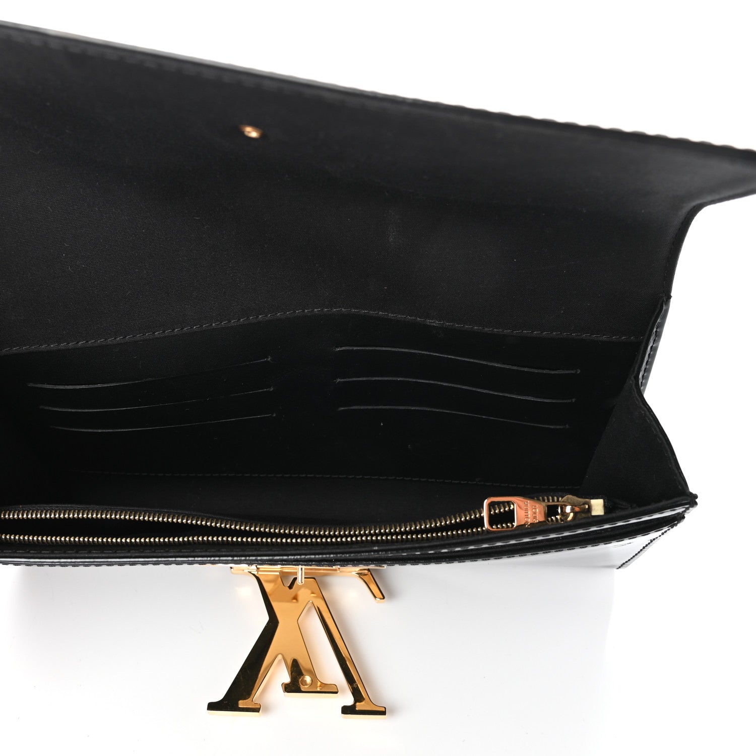 Louis Vuitton Patent Louise Clutch Black 5 of 6