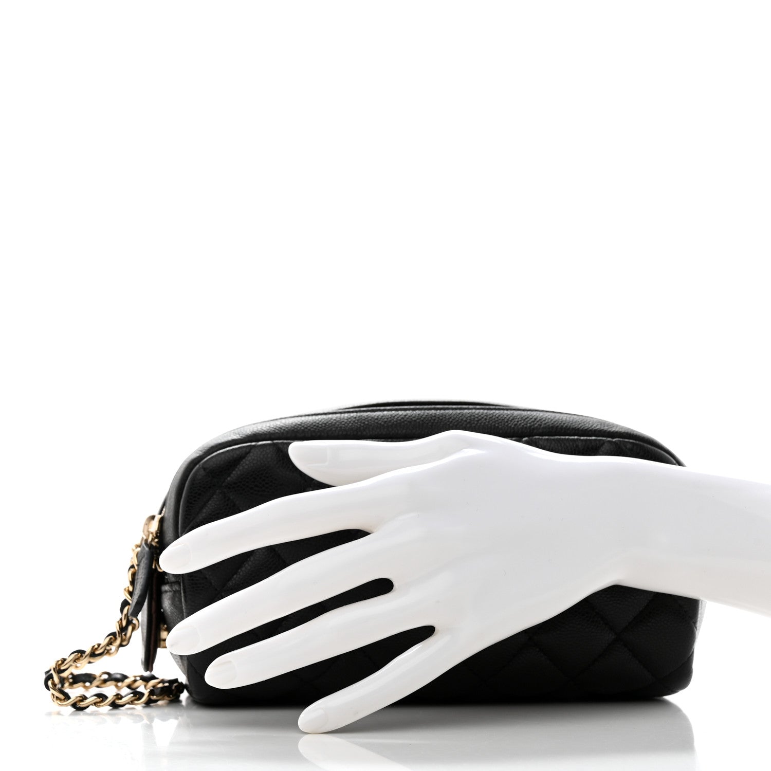 Chanel Caviar Quilted Toiletry Case With Chain Black 2 of 8