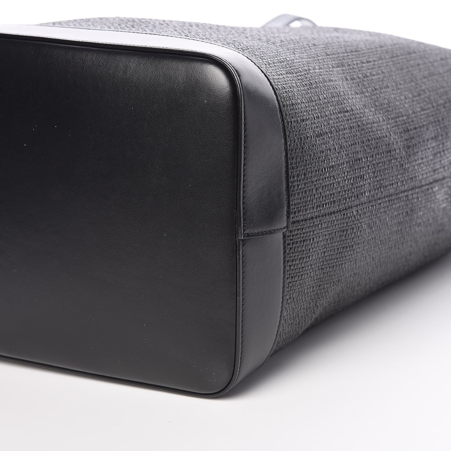Saint Laurent Linen Canvas Teddy Shopping Bag Black 8 of 13