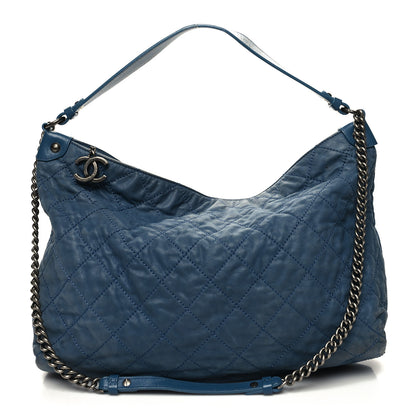 Chanel Iridescent Calfskin Quilted Daily Hobo Blue 1 of 12