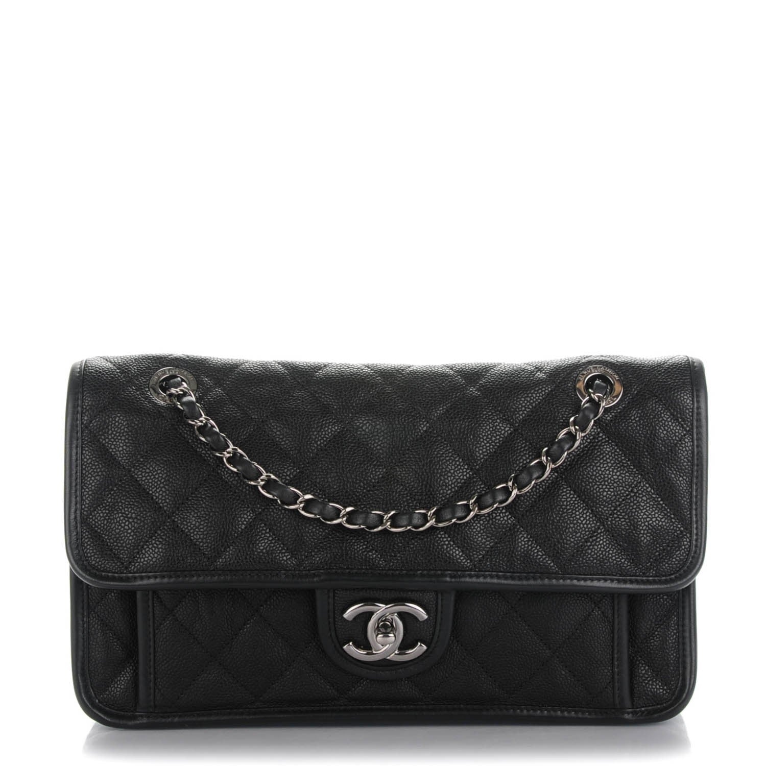 Chanel Caviar Quilted Medium French Riviera Flap Black 1 of 8