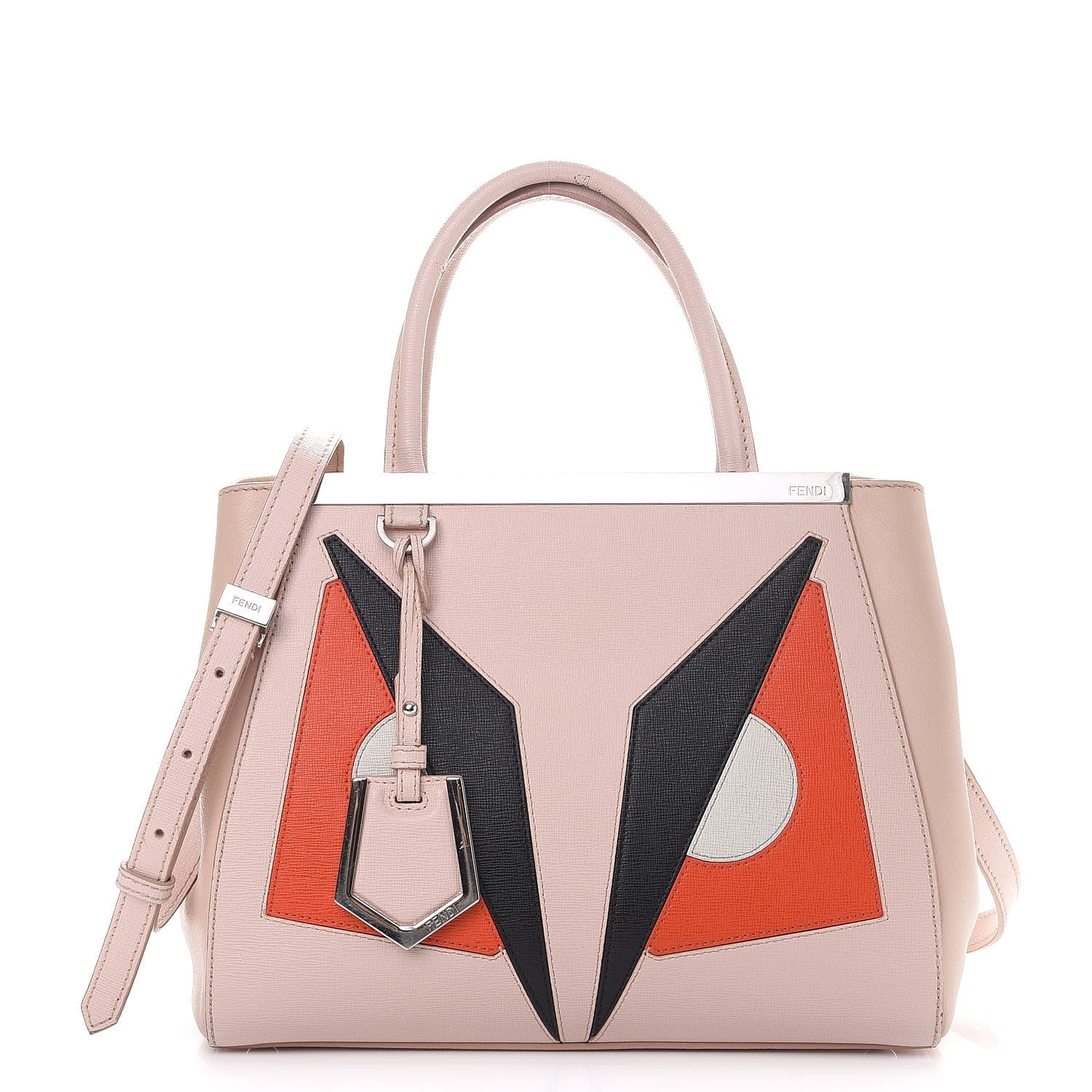Fendi Vitello Elite Monster Petite 2Jours Tote Rosa Plaster 1 of 9