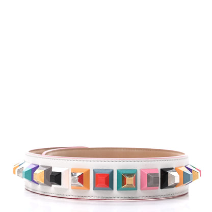 Fendi Vitello Dolce Plexiglass Bi-Color Studded Strap You White Ice Cuoio Multicolor 2 of 3