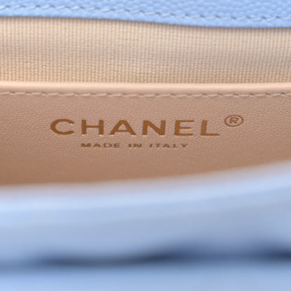 Chanel Caviar Quilted Small Wavy CC Hobo Blue 6 of 11