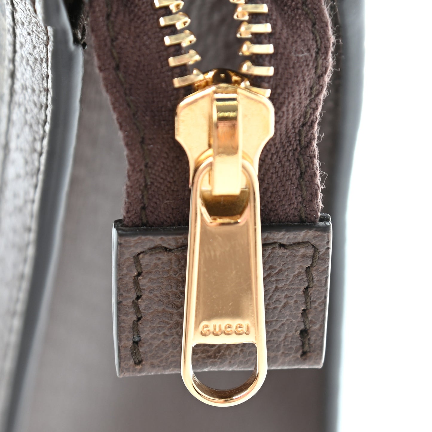 GG Supreme Monogram Web Ophidia Pouch Brown