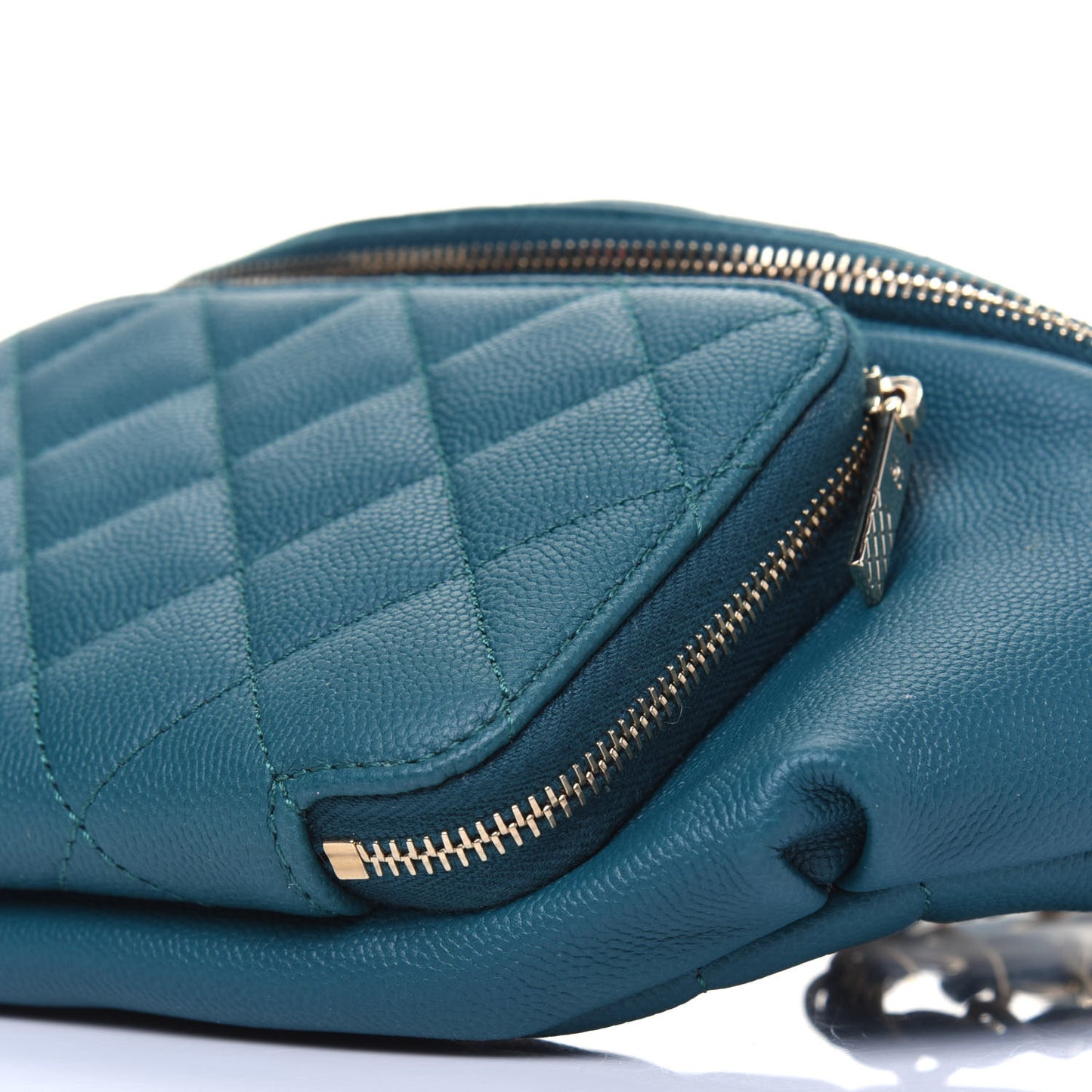 Caviar Quilted Business Affinity Waist Belt Bag Dark Turquoise