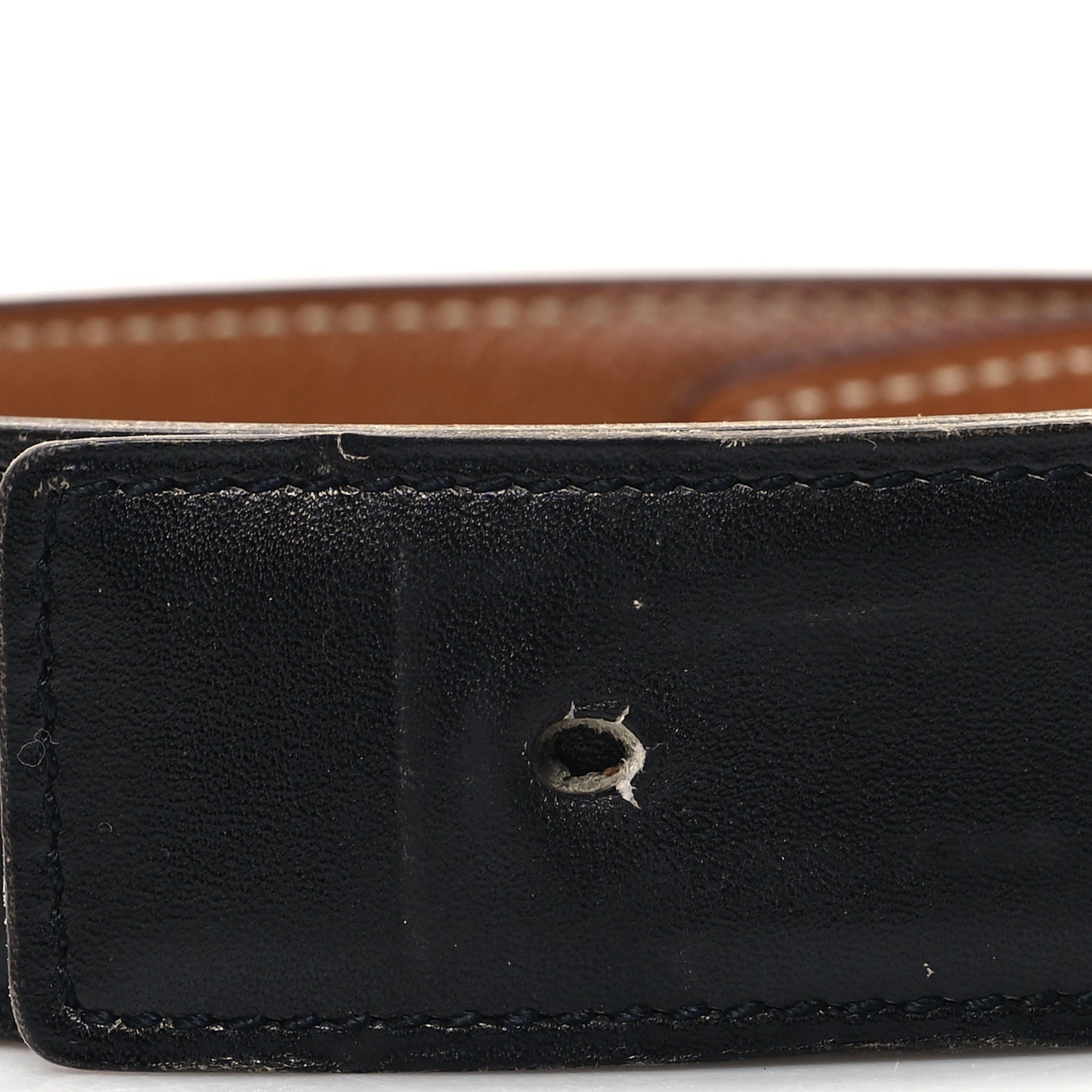 Box Courchevel 32mm Belt Strap 80 Black Gold