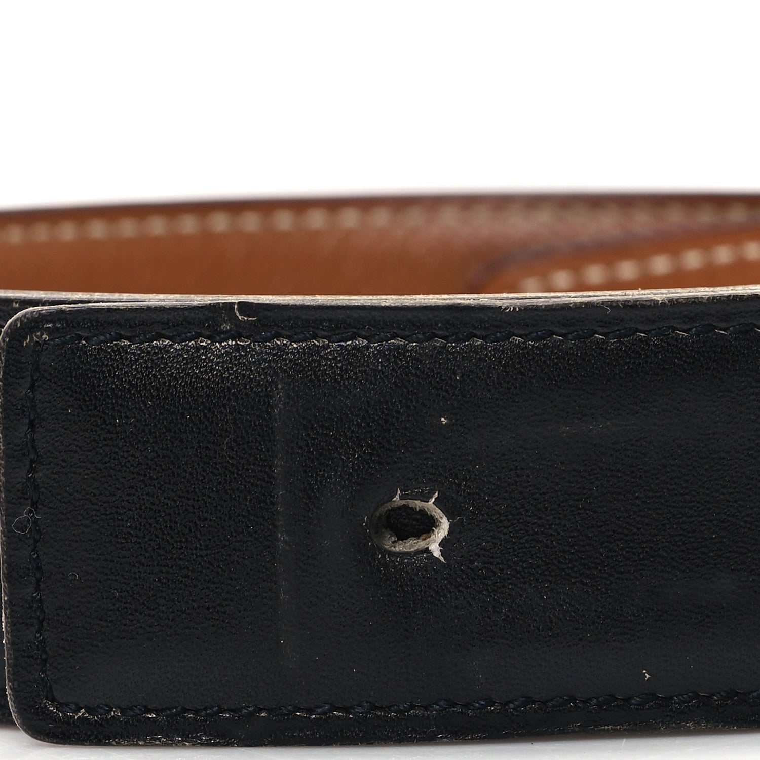 Hermes Box Courchevel 32mm Belt Strap 80 Black Gold 6 of 6