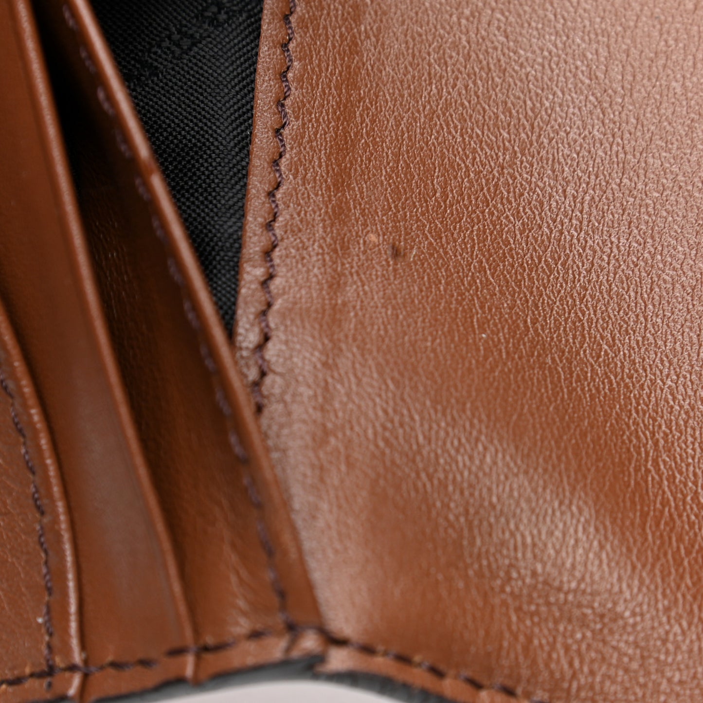 Grainy Calfskin House Check Continental Wallet Tan