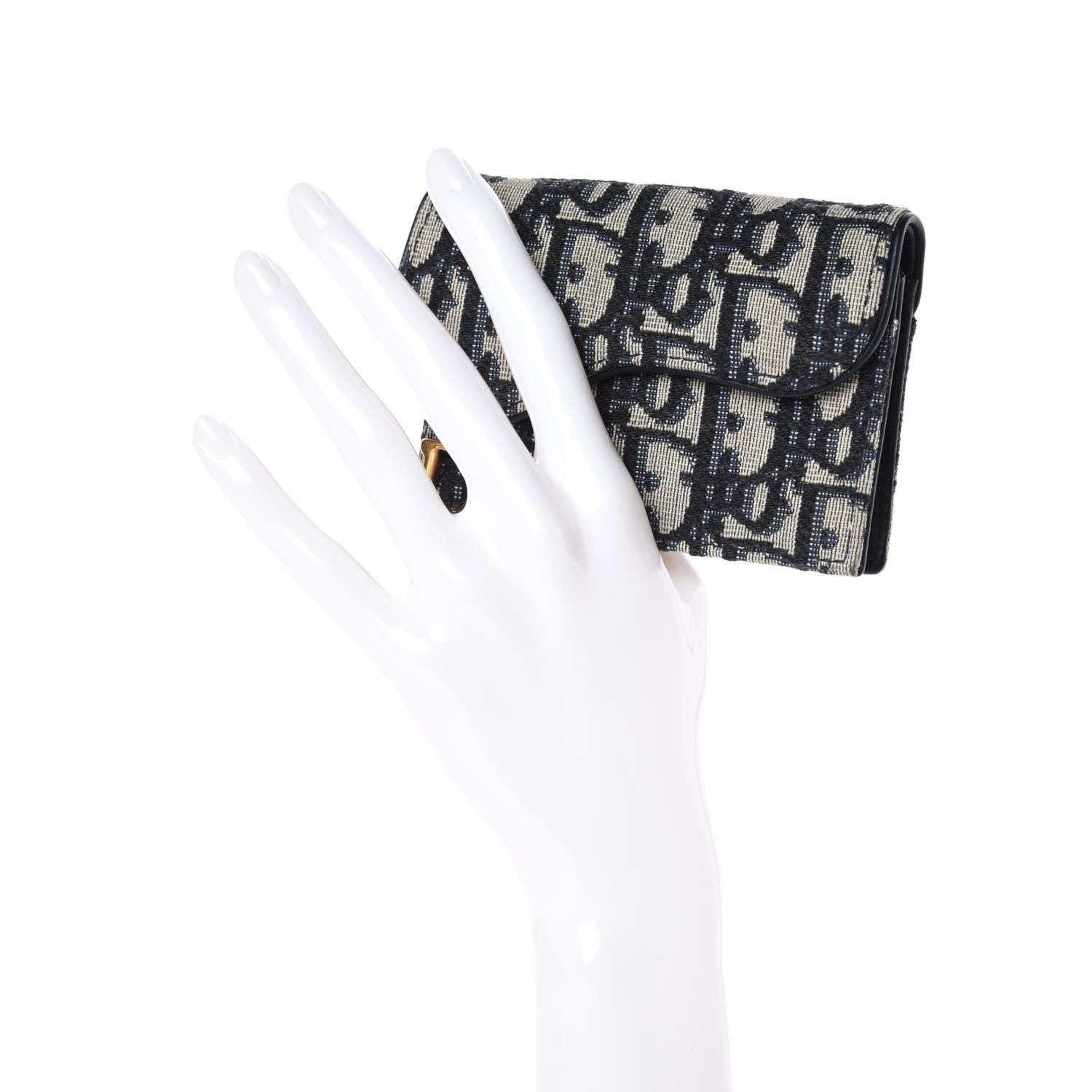 Christian Dior Oblique Saddle Card Holder Blue 2 of 8