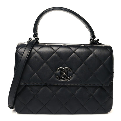 Chanel Lambskin Quilted Small Trendy CC Dual Handle Flap Bag So Black 1 of 13