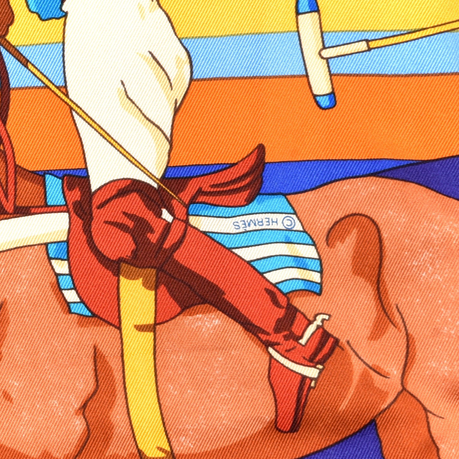 Hermes Silk Les Poneys de Polo Scarf 90 4 of 5