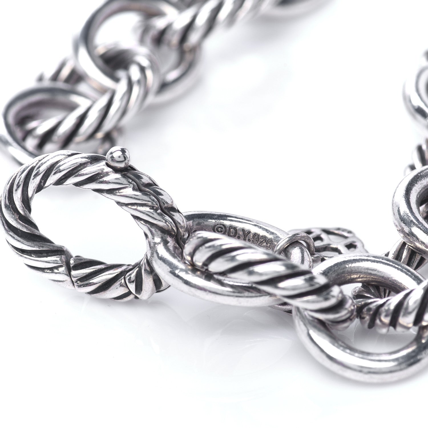 David Yurman Sterling Silver 12mm Large Oval Link Bracelet 5 of 5
