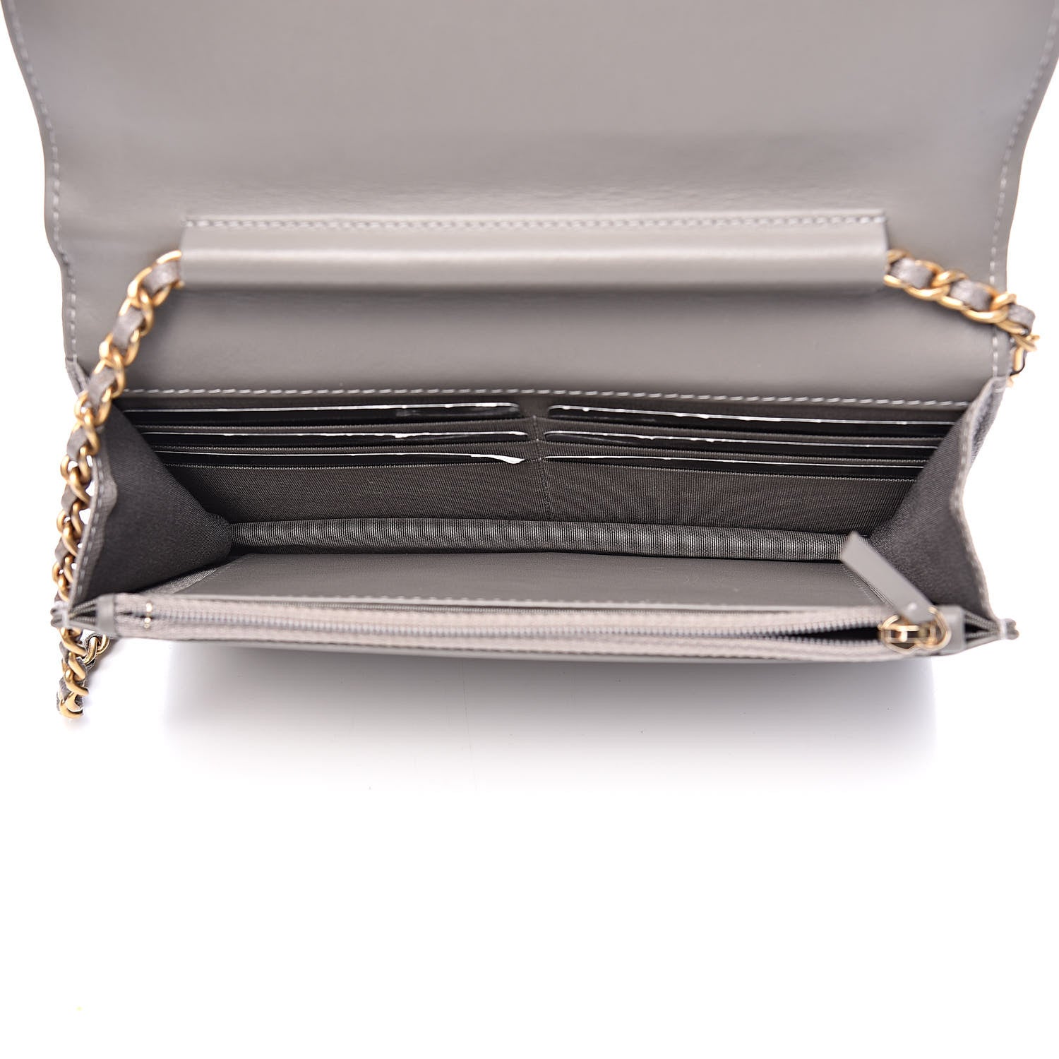 Chanel Caviar Quilted Boy Wallet On Chain WOC Grey 5 of 11