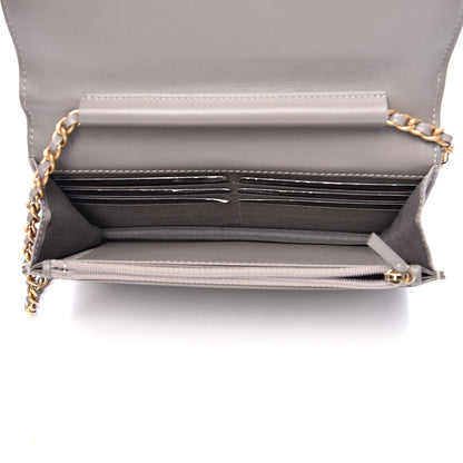Chanel Caviar Quilted Boy Wallet On Chain WOC Grey 5 of 11