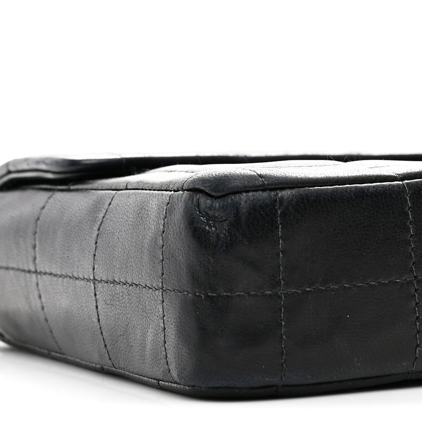 Lambskin East West Chocolate Bar Flap Black
