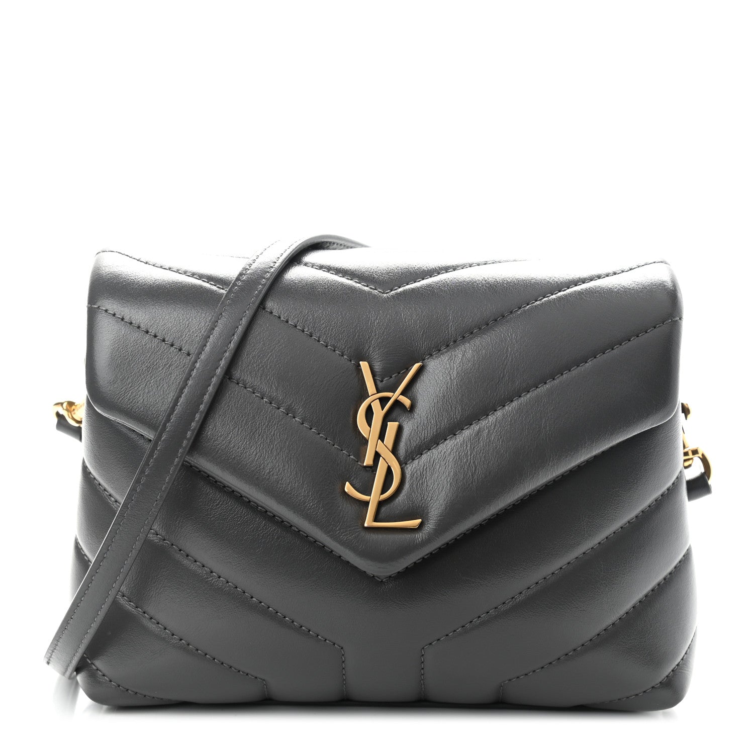 Saint Laurent Calfskin Y Quilted Monogram Toy Loulou Crossbody Bag Storm 1 of 11